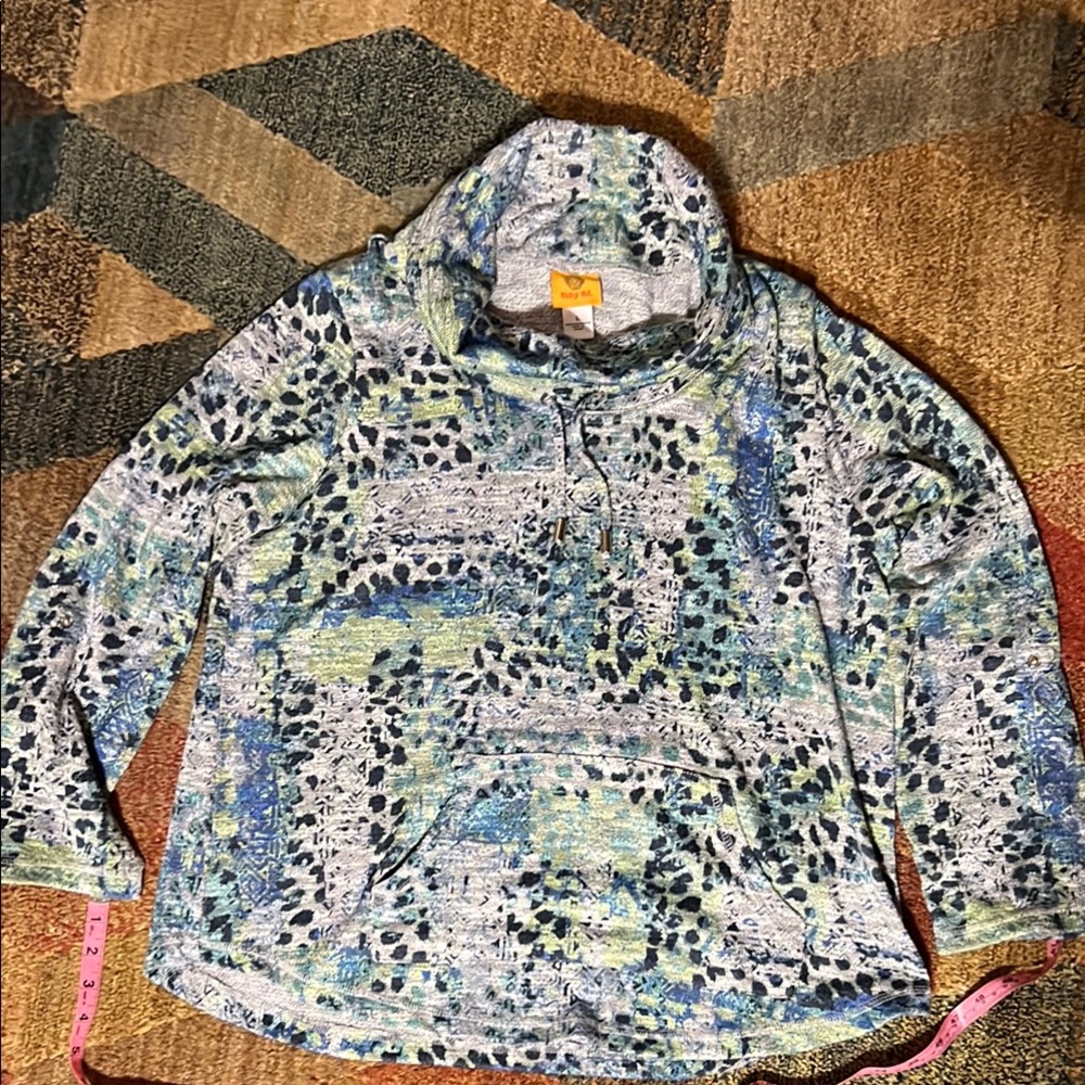 Colorful Patterned Pullover Hoodie - image 1